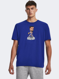 Under Armour Curry Bobble Head Men Basketball  T-Shirt Royal Taxi