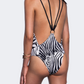 Blue Point Must Haves&#39; Animal Print Women Beach Monokini Beige/Black