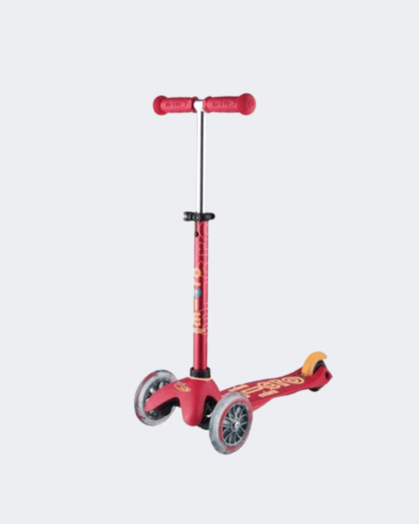 Micro Mini Deluxe 3In1 Push Bar Kids Skating Scooter Ruby Red Mmd056