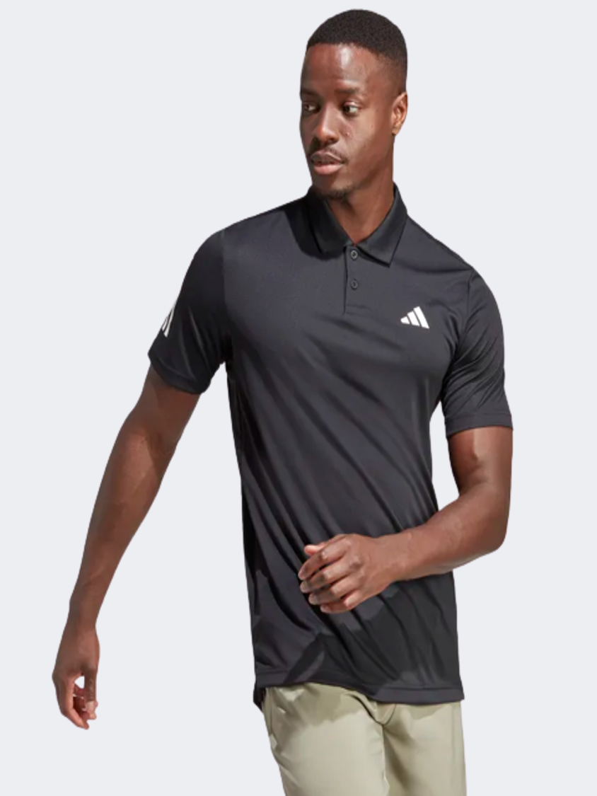 Adidas Club 3-Stripes Men Tennis Polo Short Sleeve Black