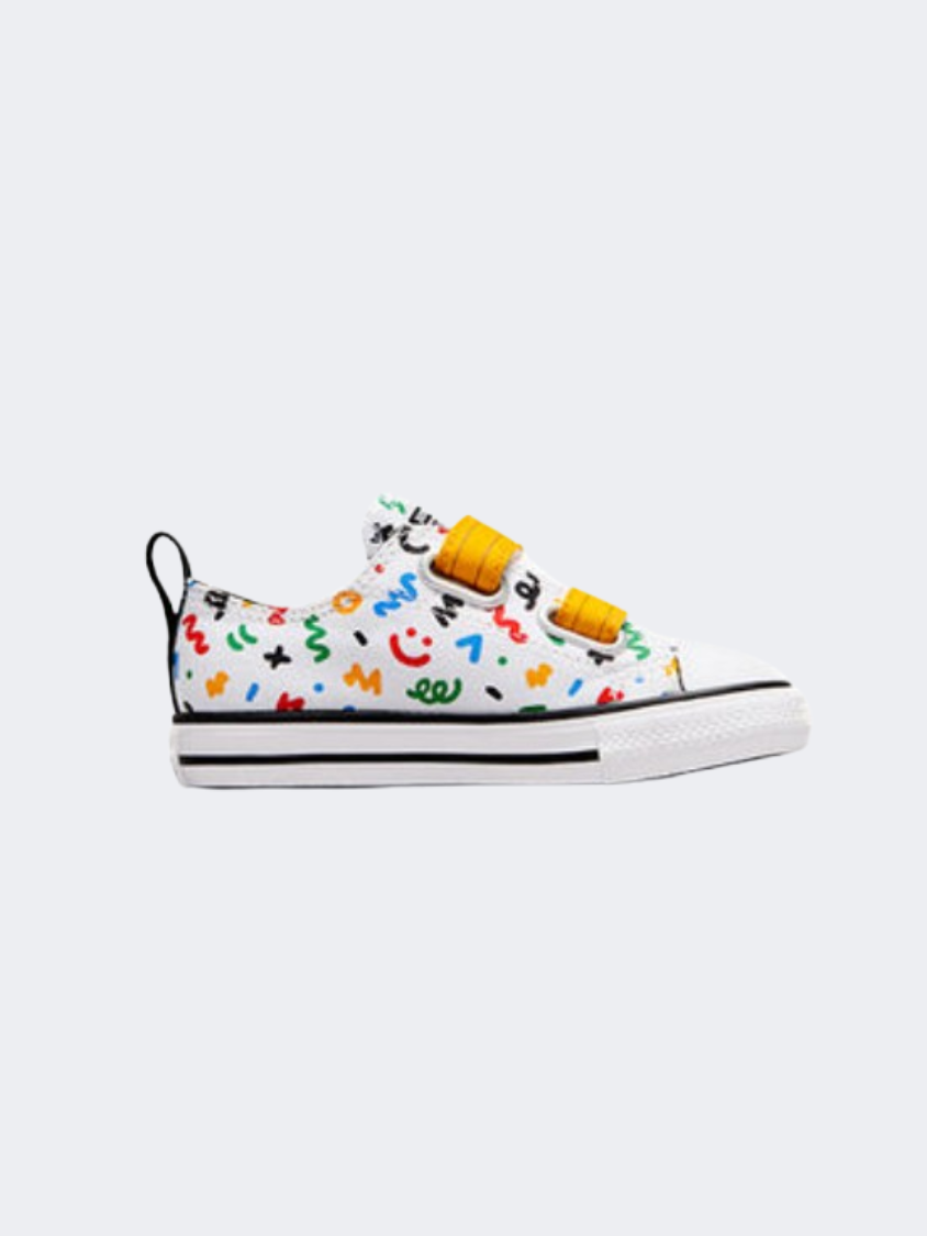 Converse All Star Easy On Doodles Infant Unisex Lifetsyle Shoes White/Yellow/Black