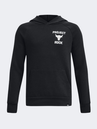 Under Armour Project Rock Rival Boys Training Hoody Black/White
