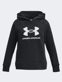 Under Armour Rival Fleece Big Logo Girls Training Hoody Black/White