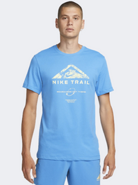 Nike Df Run Trail Men Running T-Shirt Light Blue