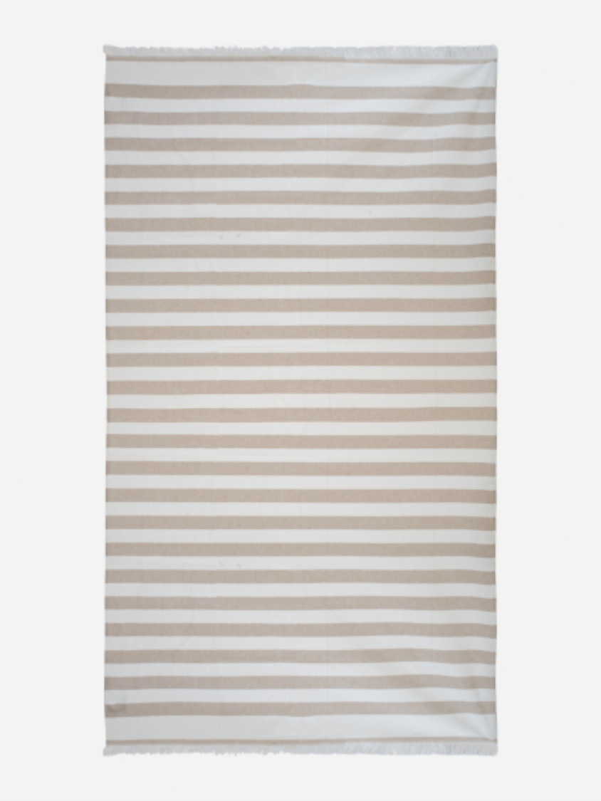 Top Ten Beach Throw Beach Towel White/Taupe