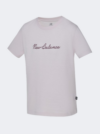 New Balance Script Women Lifestyle T-Shirt Stone Pink