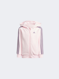 Adidas Essentials 3S Zip Little-Girls Sportswear Hoody Pink/Shadow Violet
