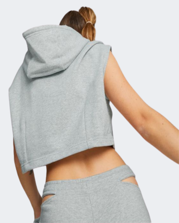Puma Dare To Hooded Cropped Women Lifestyle Hoody Grey Heather 53562404