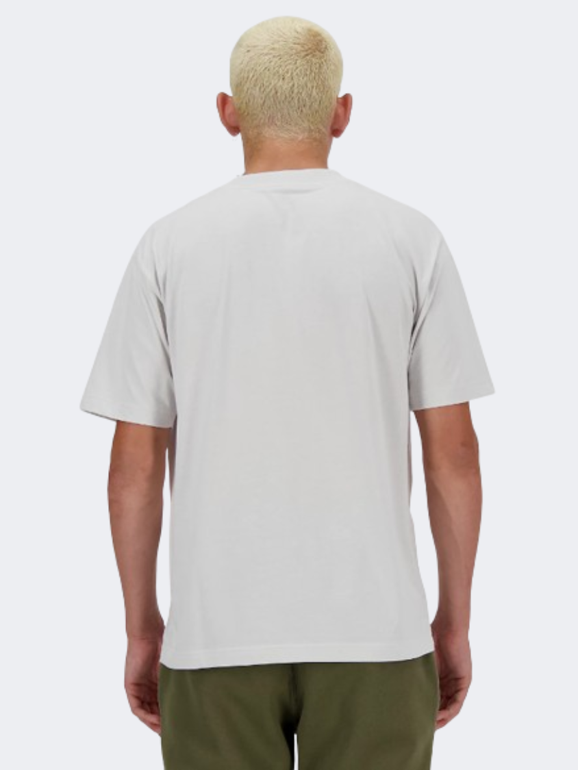 New Balance Linear Logo Men Lifestyle T-Shirt Grey Matter
