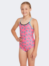 Zoggs Starback Girls Swim Monokini Pink/Blue