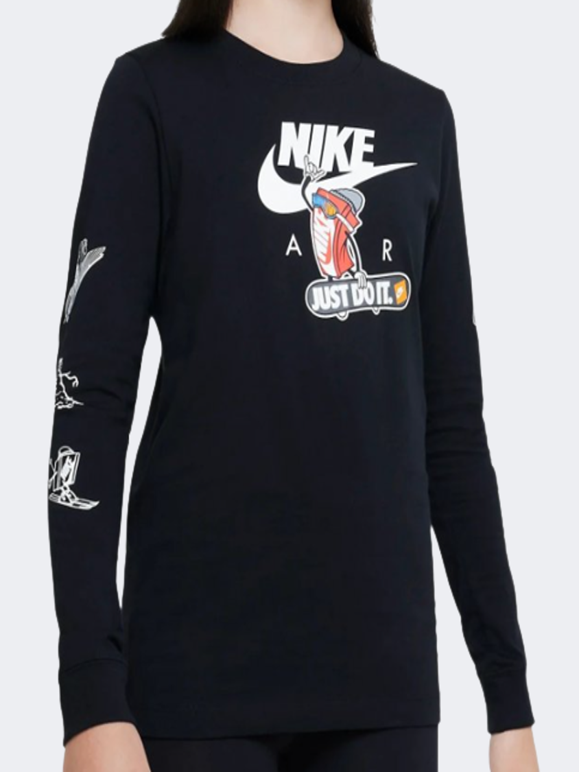 Nike Boxy Boys Lifestyle Long Sleeve Black