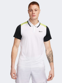Nike Court Advantage Men Tennis Polo Short Sleeve White/Lemon/Black