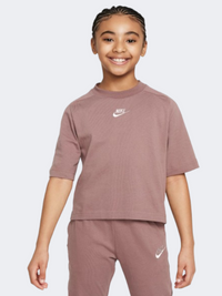 Nike Sportswear Girls Lifestyle T-Shirt Smoky Mauve/Platinum