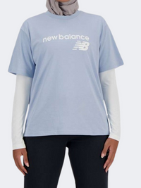 New Balance Jersey Graph Relaxed Women Lifestyle T-Shirt Light Arctic Grey