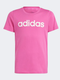 Adidas Essentials Linear Logo Girls Sportswear T-Shirt Lucid Fuchsia/Pink