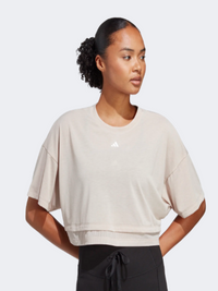 Adidas Dance Crop Women Training T-Shirt Wonder Taupe