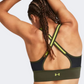 Under Armour Project Rock Lets Go Infinity Longline Women Training Bra Black/Marine Green