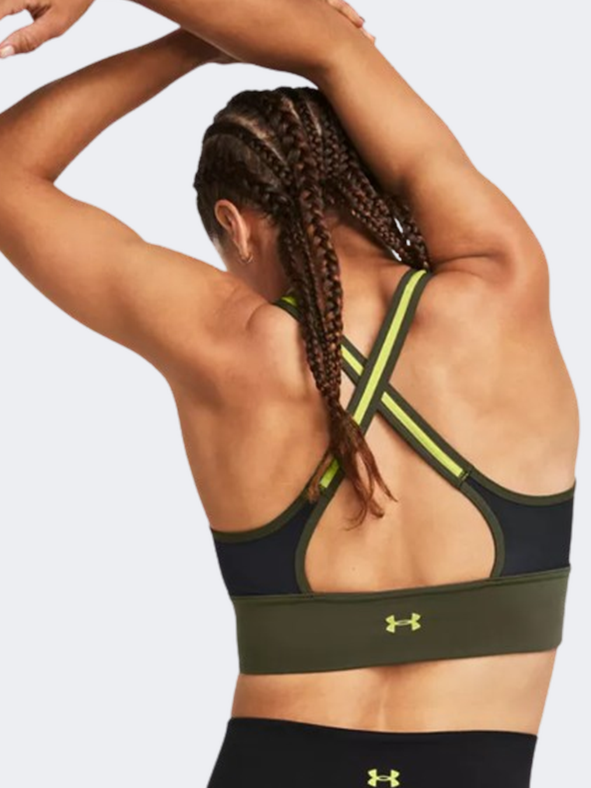 Under Armour Project Rock Lets Go Infinity Longline Women Training Bra Black/Marine Green