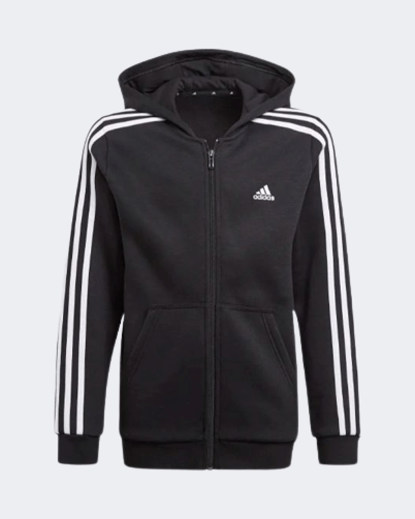 Adidas Essentials 3-Stripes Boys Sportswear Hoody Black/White Gq8900