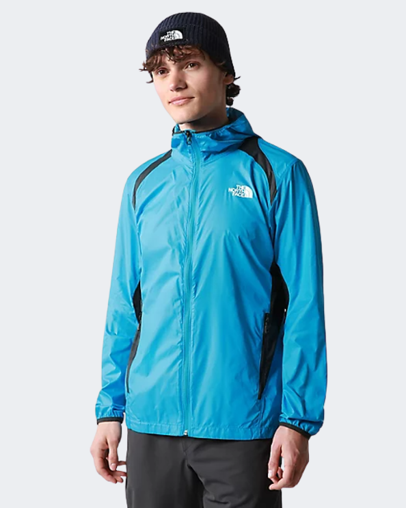 The North Face Athletic Outdoor Full-Zip Wind Men Hiking Jacket Blue/Grey Nf0A7Ssa-8L8