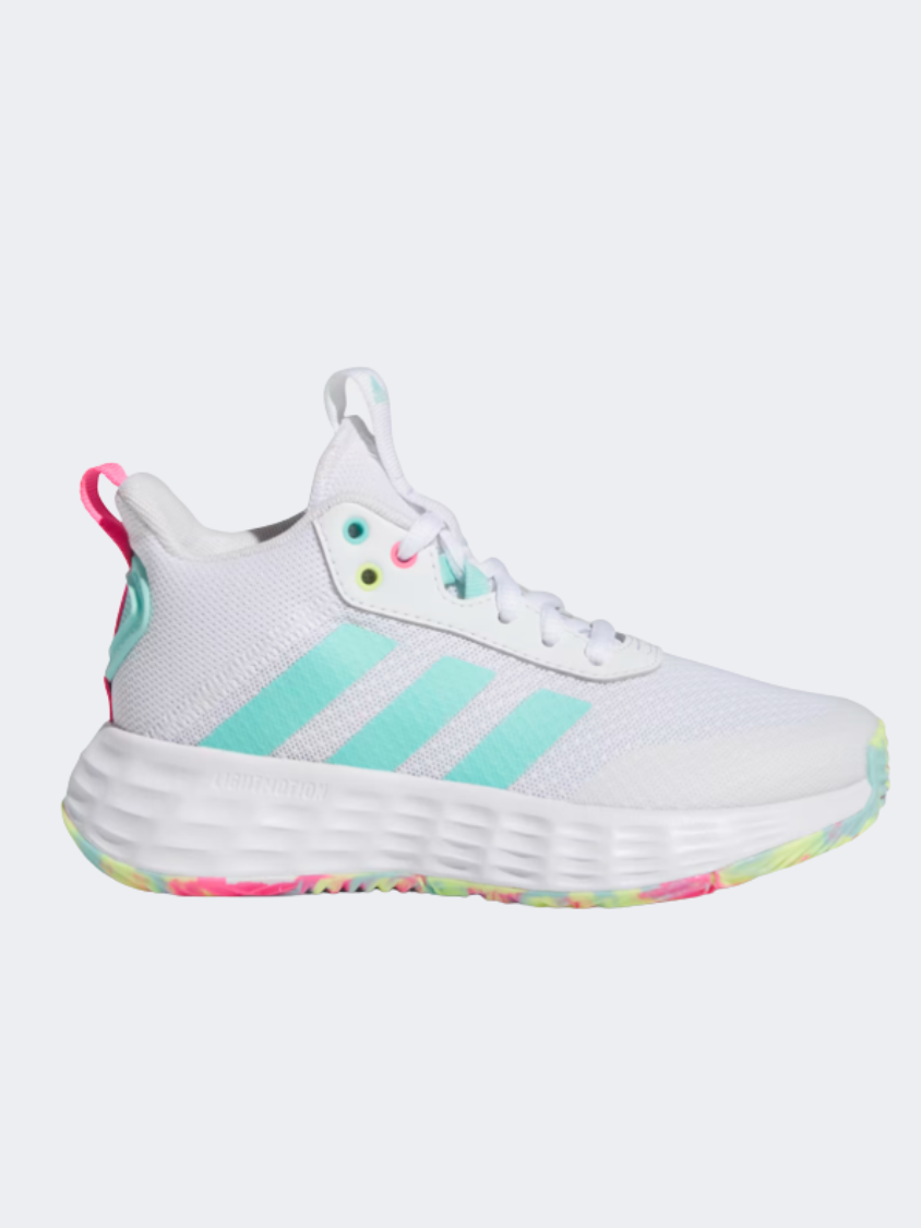 Adidas Own The Game 2.0 Kids-Girls Basketball Shoes White/Aqua/Pink ...