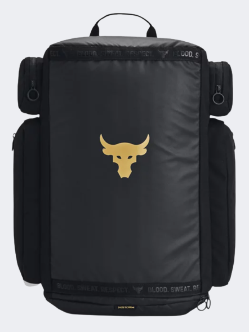 Under Armour Project Rock Men Training Bag Black Metallic Gold