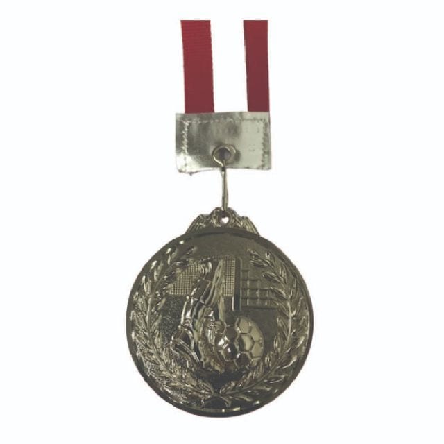 Topten Accessories Football Silver Medal,65*4Mm Unisex Football Medal Silver/Red/White