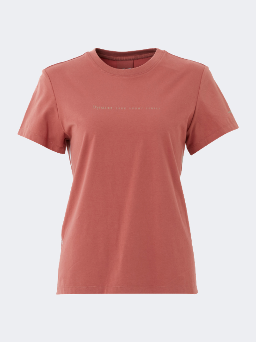 Erke Crew Neck Women Lifestyle T-Shirt Pink