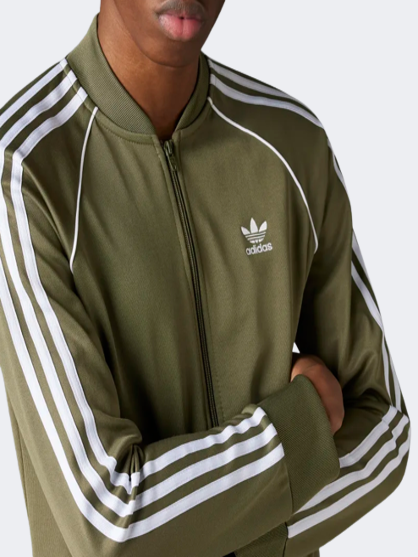Adidas superstar online track jacket olive