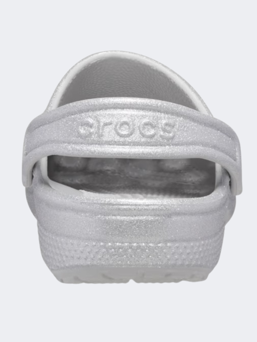 Crocs Classic Kids Unisex Lifestyle Slippers Silver Glitter