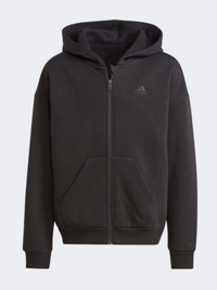 Adidas All Szn Kids-Unisex Sportswear  Hoody Black/White
