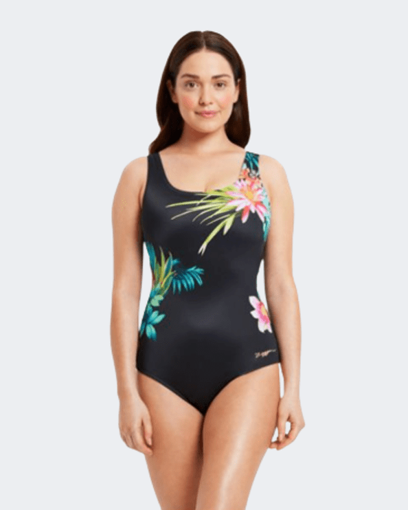 Zoggs Tropics Scoopback Women Swim Monokini Black/Multicolor