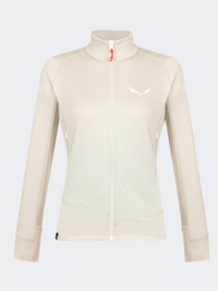 Salewa Puez Fleece Women Hiking Jacket Beige Oatmeal