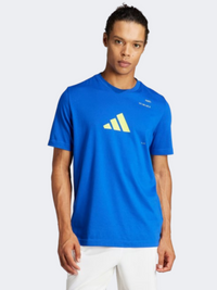 Adidas Padel Men Tennis T-Shirt Blue/Yellow