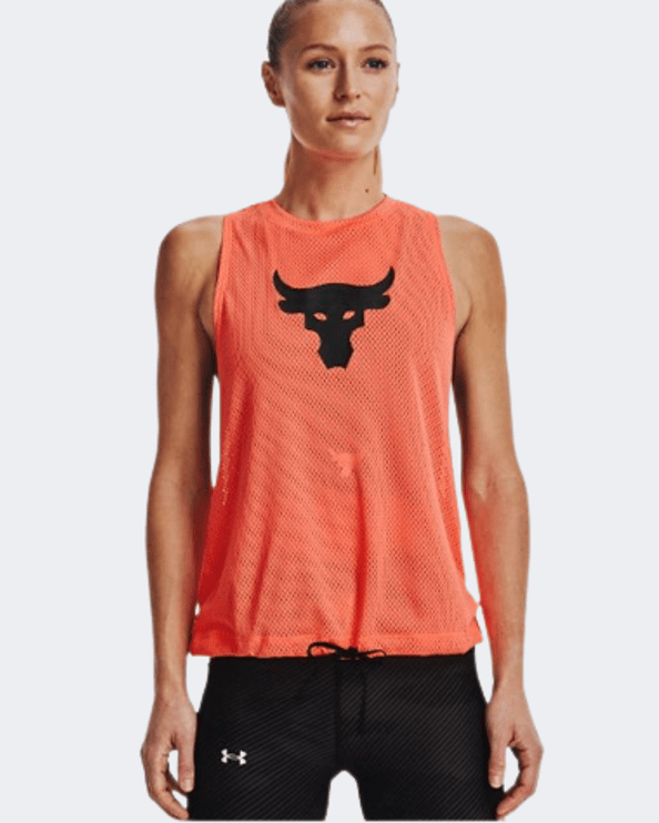 Under Armour Project Rock Mesh Women Training Tank Electric Tangerine