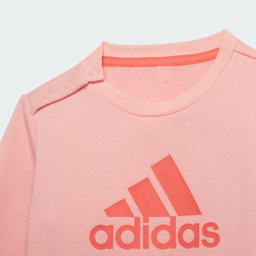 Adidas Badge Of Sport Jogger Baby-Girls Training Set Pink/Turbo