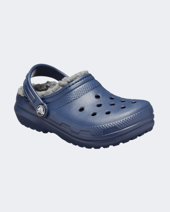 Crocs Classic Lined Clog Kids Lifestyle Slippers Navy/Grey 207010-459