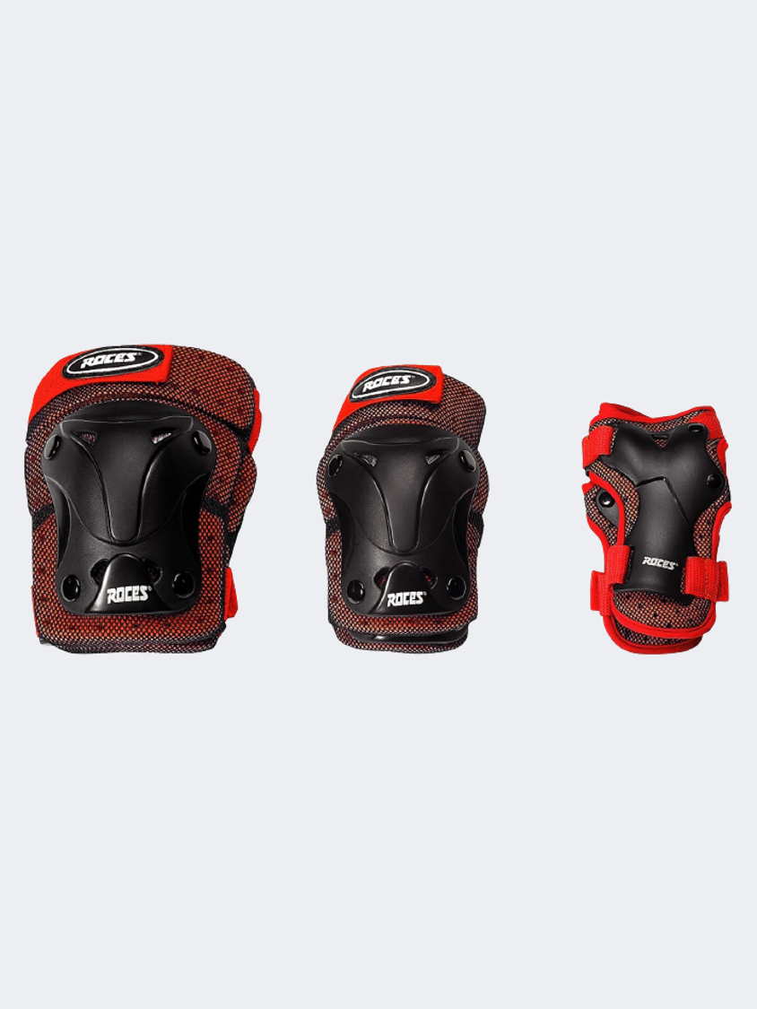 Roces Jr Ventilated 3-Pack S Boys In Line Sk Protection Red/Black