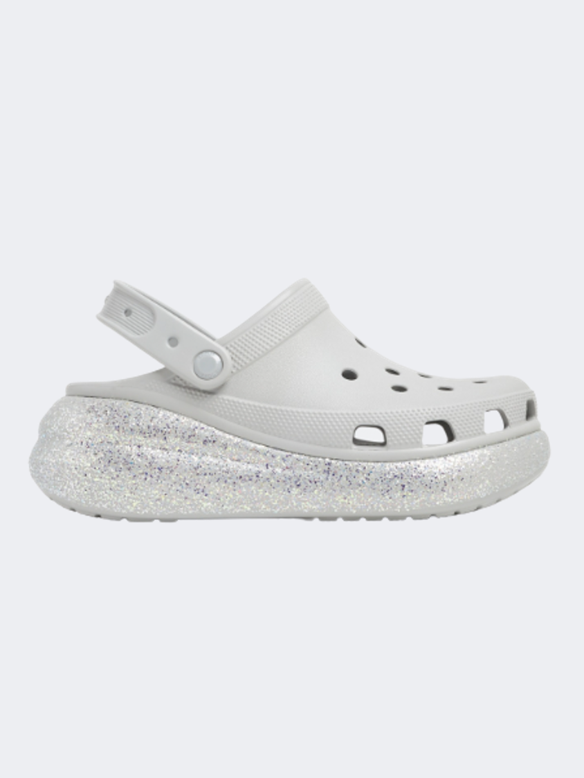 Crocs Classic Crush Glitter Clog Women Lifestyle Slippers  Grey