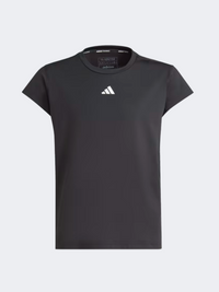 Adidas Aeroready 3-Stripes Kids-Girls Sportswear T-Shirt Black