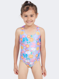 Zoggs Sizzle Print Actionback Kids-Girls Swim Monokini Multicolor
