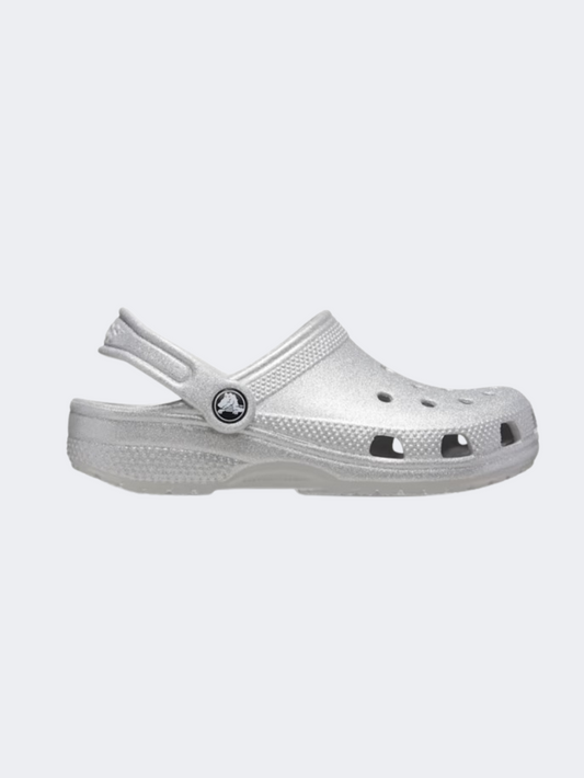 Crocs Classic Kids Unisex Lifestyle Slippers Silver Glitter