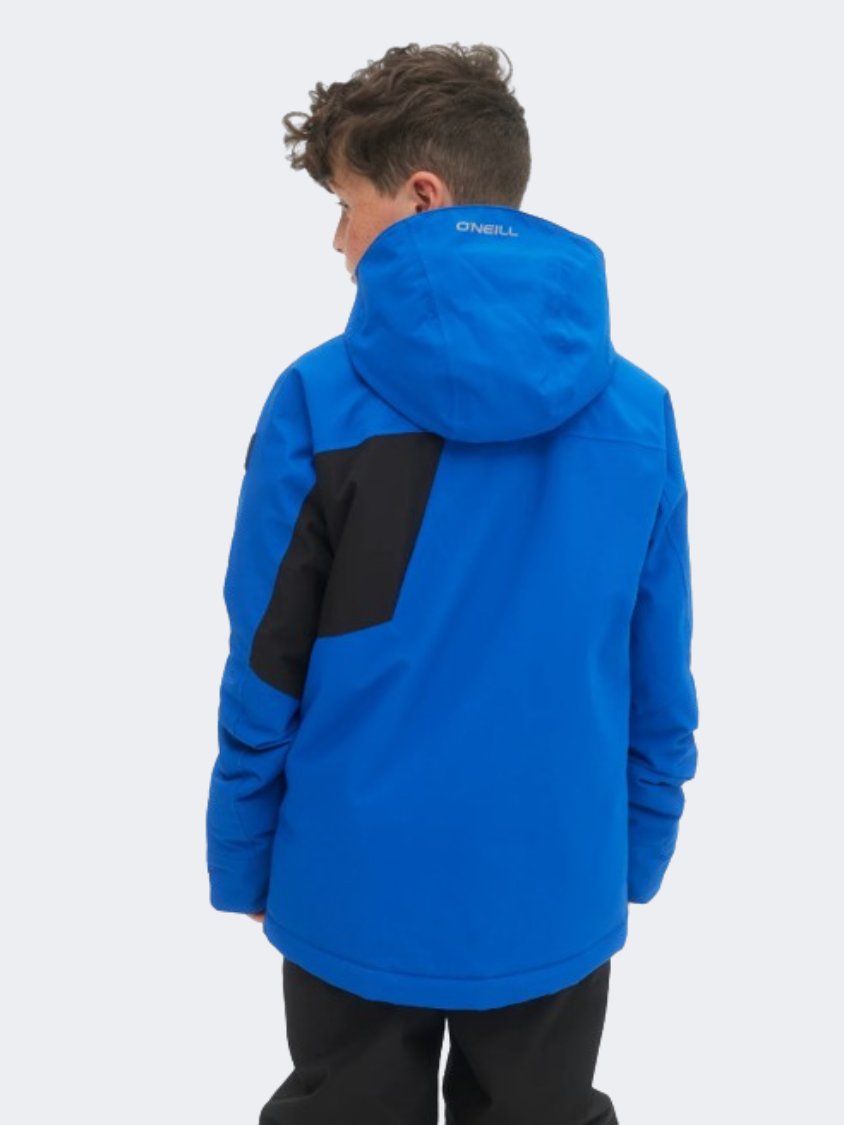 ONeill Jacksaw Boys Skiing Jacket Surf The Web Blue