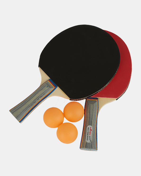 Aln Accessories Table Tennis Bat Set With Balls Fitness Racquet Black/Red Hj-L101