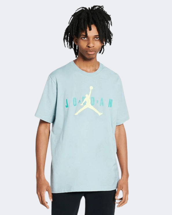 Nike Jordan Air Wordmark Men Basketball T-Shirt Light Blue