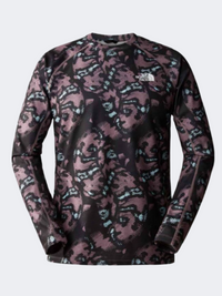 The North Face Dragline Baselayer Men Skiing Long Sleeve Fawn Grey Snake