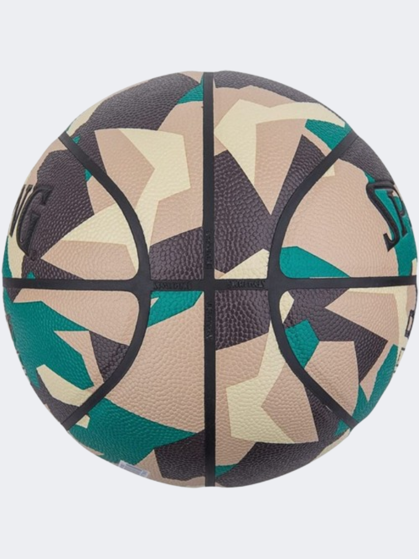 Spalding Commander Poly Basketball Ball Green/Brown/Beige