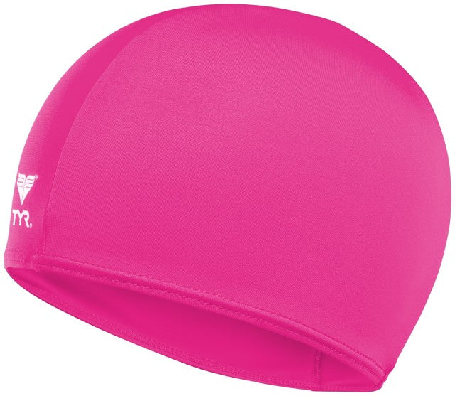Tyr Women&#39;s Swimming Lcy-670 Solid Lycra Caps Pink Swim Cap