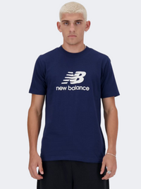 New Balance Stacked Logo Men Lifestyle T-Shirt Navy