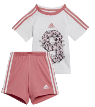 Adidas Lil 3-Strap Sporty Summer Baby-Girls Training Suit White Pink